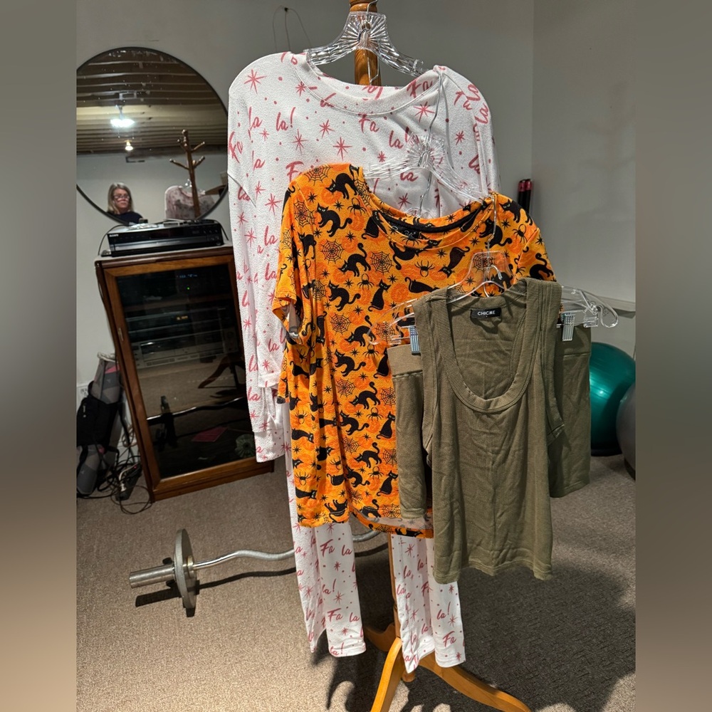 Pajamas- 3 sets- Halloween, Christmas and anytime.